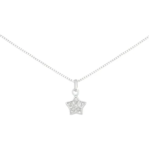 Colar Lummi Commerce Colares Estrela cravejada prata 925 de 45cm feito de prata 925 - prata 925 prata Foto 1