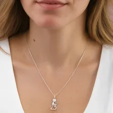Colar Mãe Corrente Pingente Gestante Prata 925 Cor Colar Presente Dia Das Mães Prata 925 Foto mini  3