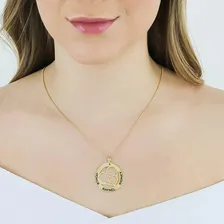 Colar Mandala Corações Personalizada Com Nomes Banhada Em Ou Cor Dourado Foto mini 2