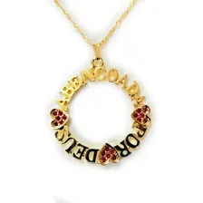 Colar Mandala Religioso Deus Folheado A Ouro 18k Foto mini 1