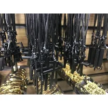 Colar Masculino All Black Regulável Atacado 15 Peças Cor Preto Foto mini 4