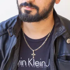 Colar Masculino Crucifixo Cruz Banhado Ouro 18k Estilo 3 X 1 Foto mini  3