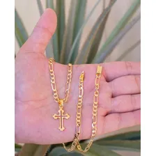 Colar Masculino Crucifixo Cruz Banhado Ouro 18k Estilo 3 X 1 Foto mini  2
