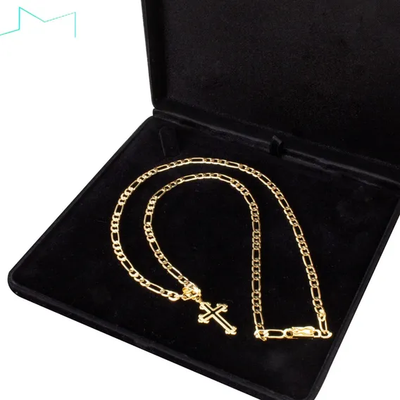 Colar Masculino Crucifixo Cruz Banhado Ouro 18k Estilo 3 X 1 Foto 1
