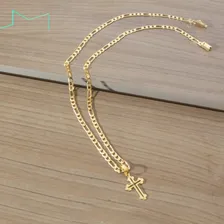 Colar Masculino Crucifixo Cruz Banhado Ouro 18k Estilo 3 X 1 Foto mini 4