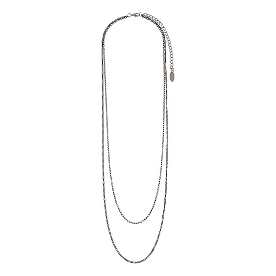 Colar Masculino Duplo Correntes Diamantadas Foto 1