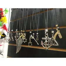Colar Masculino /fem. E Pulseira De Couro 50 Peças Atacado Cor Preto Foto mini 2