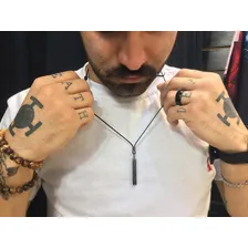 Colar Masculino Pai Nosso All Black Gospel Regulável Foto mini 3