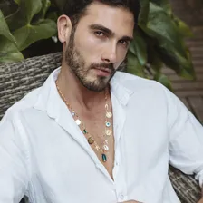 Colar Masculino Pendant Dourado Foto mini 3