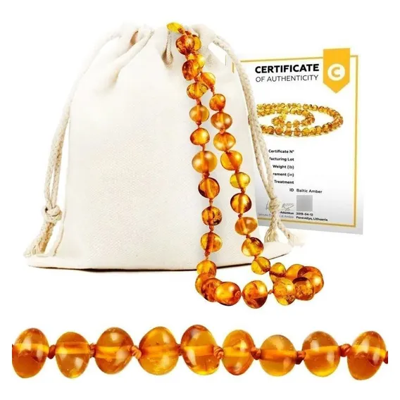 Colar Âmbar Báltico Bebê Dentição Infantil 33 Cm Certificado Foto 1