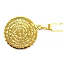 Colar Medalha Ave Maria Banhado A Ouro 18k Cor Dourado Foto mini  2