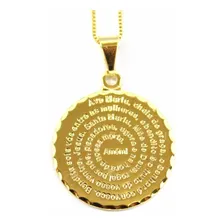 Colar Medalha Ave Maria Banhado A Ouro 18k Cor Dourado Foto  mini 1