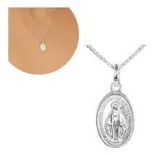 Colar Medalha Milagrosa Nossa Senhora Em Prata 925 Foto mini 1