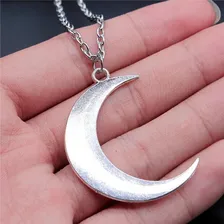 Colar Meia Lua Crescente Unissex Cor Prata Foto mini  2