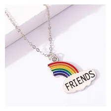 Colar Melhores Amigas Best Friends Amizade Arco Iris Bff Par Cor Prateado Foto mini 4
