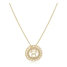 Colar Menina Filha Com Pedras Zirc么nias Banhado Ouro 18k Foto mini 1