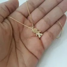 Colar Menino Pedra Zirconia Dourado F. Ouro 18k Semi Joia Foto mini 3