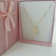 Colar Menino Pedra Zirconia Dourado F. Ouro 18k Semi Joia Foto mini 4