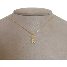 Colar Menino Pedra Zirconia Dourado F. Ouro 18k Semi Joia Foto mini 1