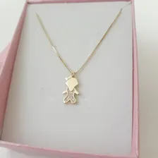 Colar Menino Pedra Zirconia Dourado F. Ouro 18k Semi Joia Foto mini 2