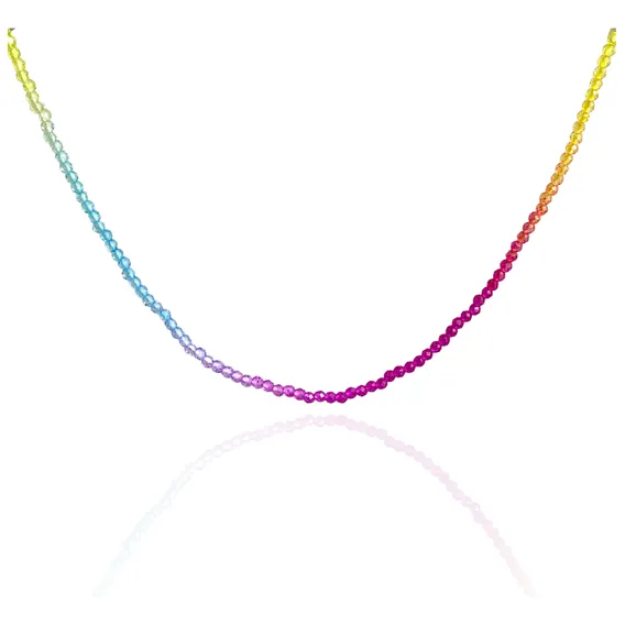 Colar Mini Cristal Colors Banho Ouro Foto 1