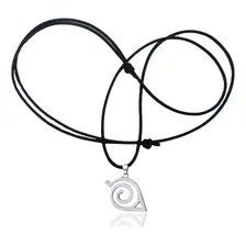 Colar Naruto Simbolo Da Aldeia Da Folha Cor Prata Cor Prateado Foto mini 1