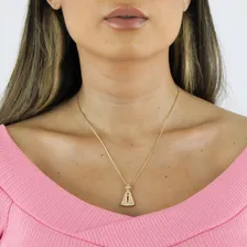 Colar Nossa Senhora Aparecida Semi Joia Banhado Ouro 18k Foto mini 3