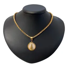 Colar Nossa Senhora Aparecida Semijoia Banho Ouro 18k Cor Dourado Foto mini 3