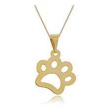 Colar Patinha Personalizada Seu Pet Folheado Em Ouro 18k Foto mini  2