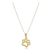 Colar Patinha Personalizada Seu Pet Folheado Em Ouro 18k Foto  mini 1