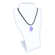 Colar Pedra Cristal Natural Ametista Signos Virgem 511 Cor Lilás Foto mini 1