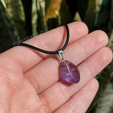 Colar Pedra Cristal Natural Ametista Signos Virgem 511 Cor Lilás Foto mini 4