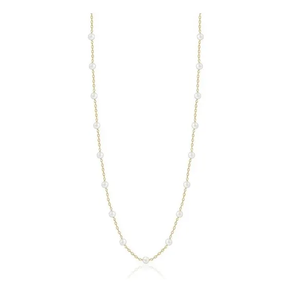 Colar Pérolas Em Ouro Amarelo 18k - 45 Cm Foto 1