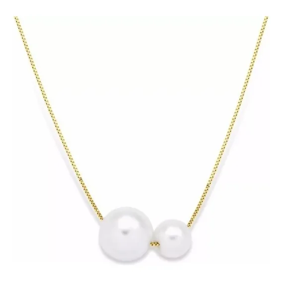 Colar Pérolas Super Delicado Folheado A Ouro 18k Foto 1