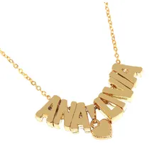 Colar Personalizado Nome Com Letras Folheado A Ouro 18k Cor Dourado Foto mini  2