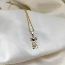 Colar Pingente Filha Menina Com Zirconias Banhado Ouro 18k Foto mini 2