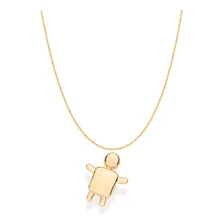 Colar Pingente Filho Menino Liso Banhado Ouro 18k 42cm Foto  mini 1