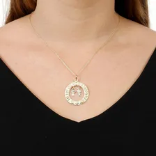 Colar Pingente Mandala Menino E Menina Banhado À Ouro 18k Foto mini  3