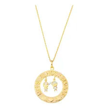 Colar Pingente Mandala Menino E Menina Banhado À Ouro 18k Foto  mini 1