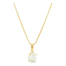 Colar Pingente Pingo De Luz Pedra Zirc么nia Banhado Ouro 18k Foto mini 1