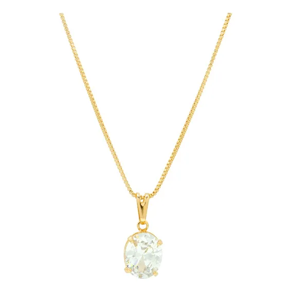Colar Pingente Pingo De Luz Pedra Zirc么nia Banhado Ouro 18k Foto 1