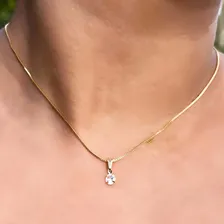 Colar Pingente Ponto De Luz Folheado A Ouro 18k Foto mini  2