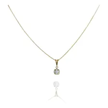 Colar Pingente Ponto De Luz Folheado A Ouro 18k Foto  mini 1