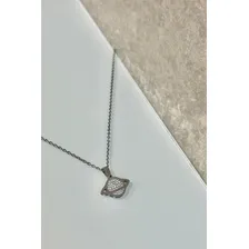 Colar Planeta Saturno Prata Aço Inox Foto mini  2