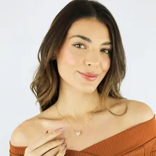 Colar Ponto De Luz Coração Amor Semi Joias Banhado Ouro 18k Foto mini  3