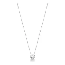 Colar Ponto De Luz Redondo Prata 925 Zircônia Feminino Foto  mini 1