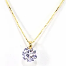 Colar Ponto De Luz Zirc么nia Banhado Em Ouro 18k Cor Dourado Foto mini 1