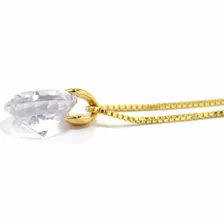 Colar Ponto De Luz Zirc么nia Banhado Em Ouro 18k Cor Dourado Foto mini 4