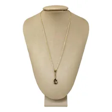 Colar Prata 925 + Ouro 18k Gota Em Zircônia Cravejada Foto  mini 1
