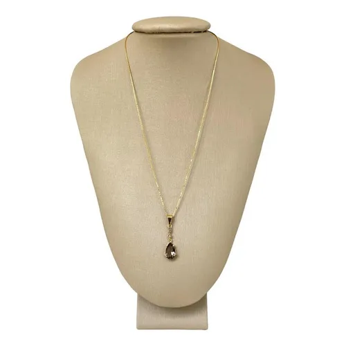 Colar Prata 925 + Ouro 18k Gota Em Zircônia Cravejada Foto 1